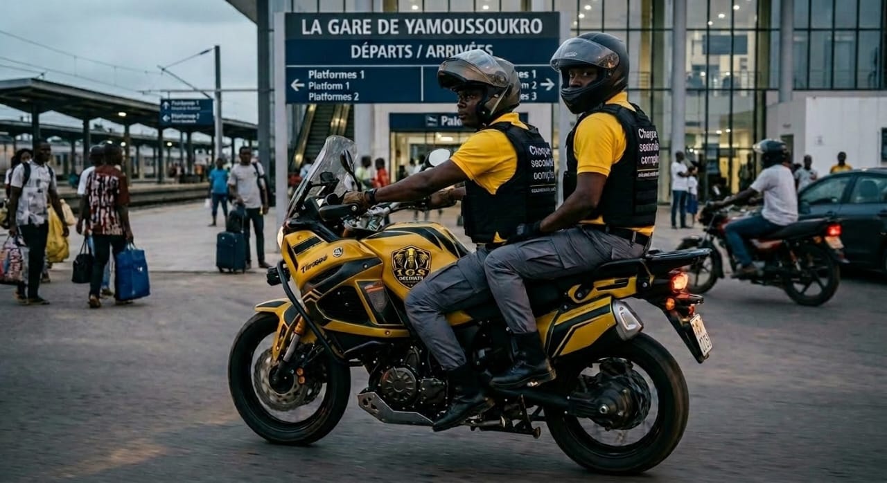 Patrouille motorisée IGS Sécurité devant une gare